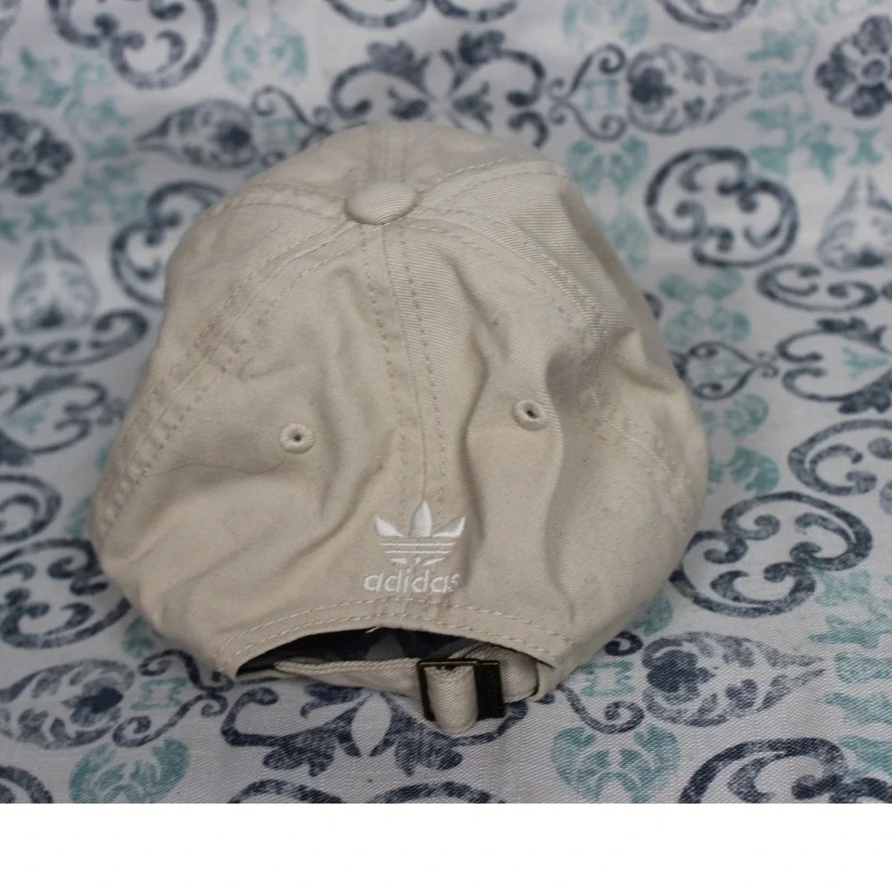 Adidas Trefoil Baseball Cap‎ Beige Cotton Adjustable Strap Logo